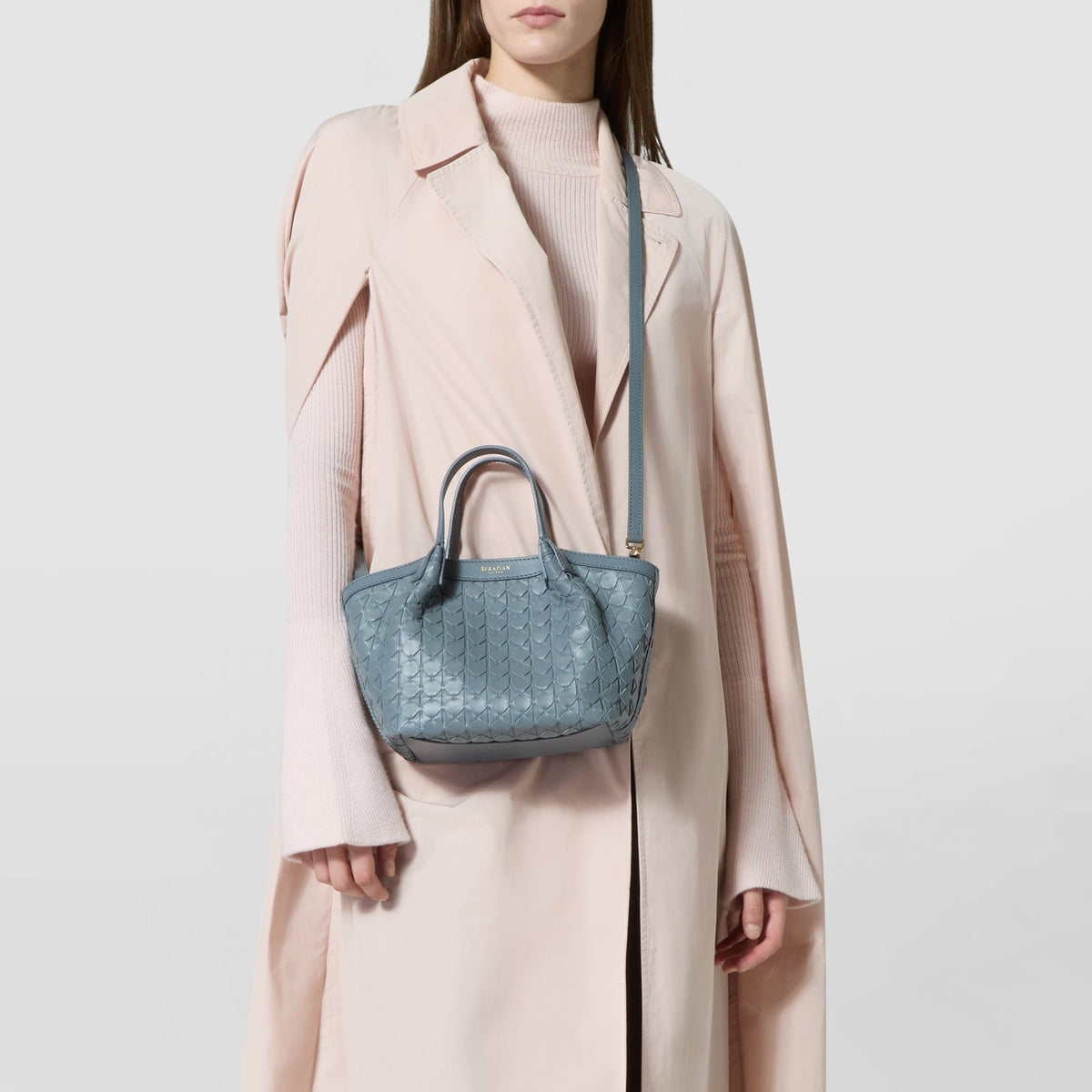 Secret Mosaico mini leather bag - Storm