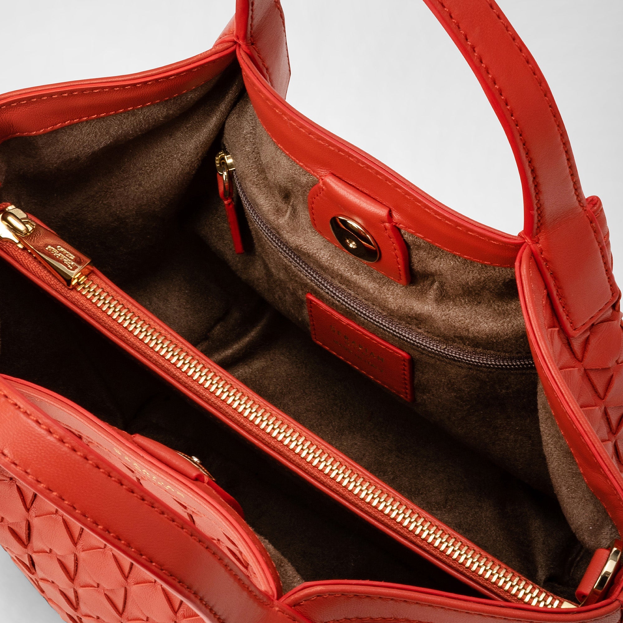 Mini sac Secret en cuir Mosaico - Corail