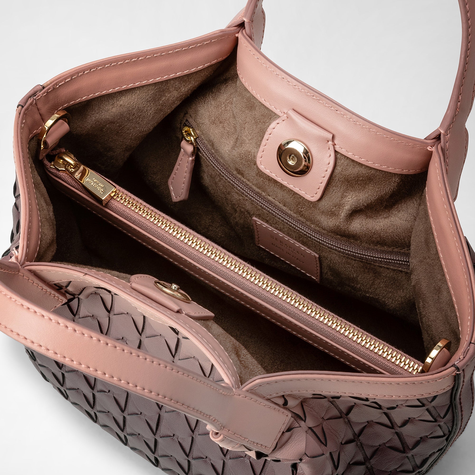 Mini sac Secret en cuir Mosaico - Shaded Plum