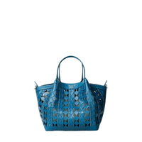 Secret mini bag in Mosaico leather - Blue Jeans & Off White