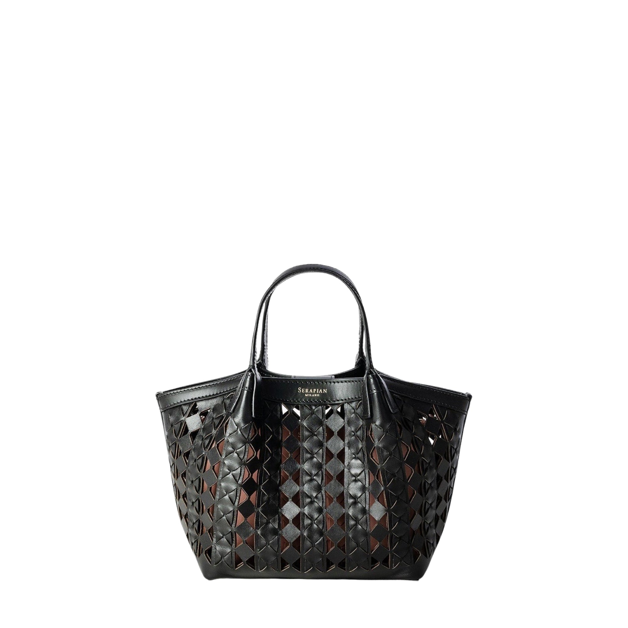 Mini sac Secret en cuir Mosaico - Black & Blush