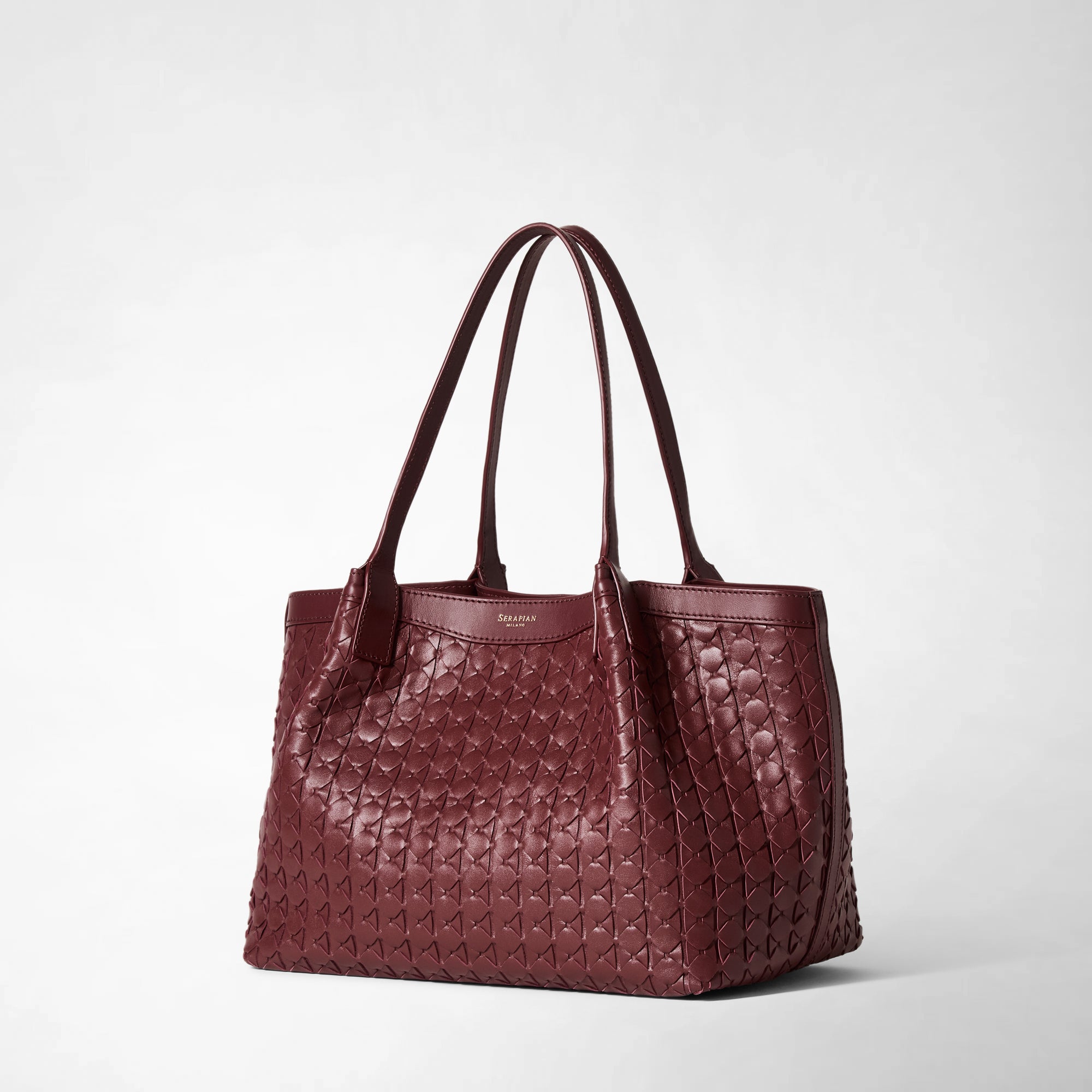 Secret small bag in Mosaico leather - Rosewood