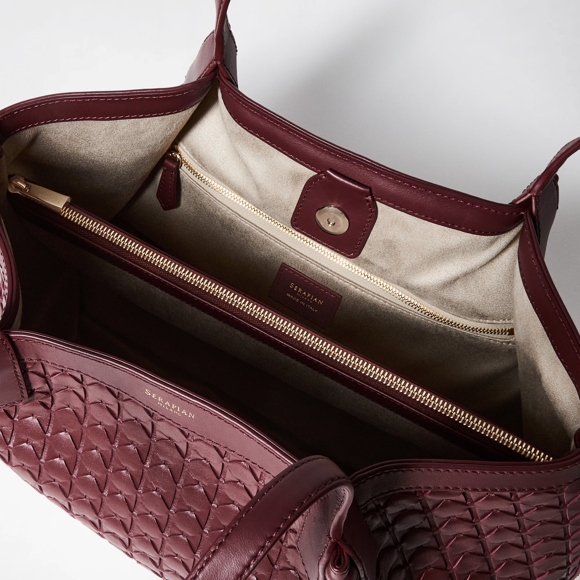 Secret small bag in Mosaico leather - Rosewood