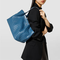 Petit sac Secret en cuir Mosaico - Blue Jeans