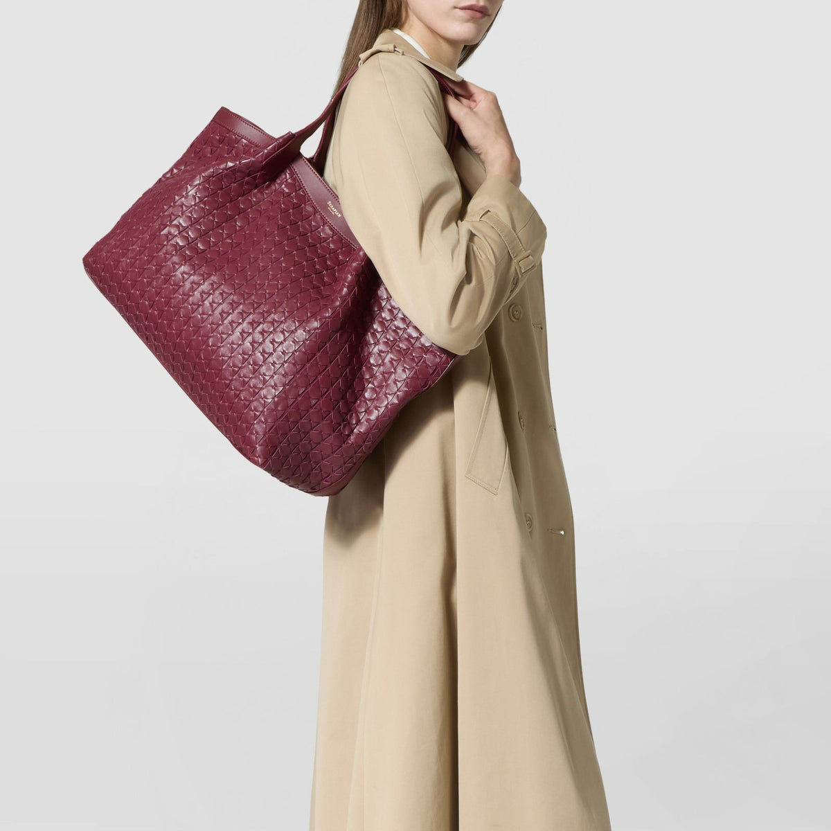 Mosaico Secret Leather Bag - Rosewood
