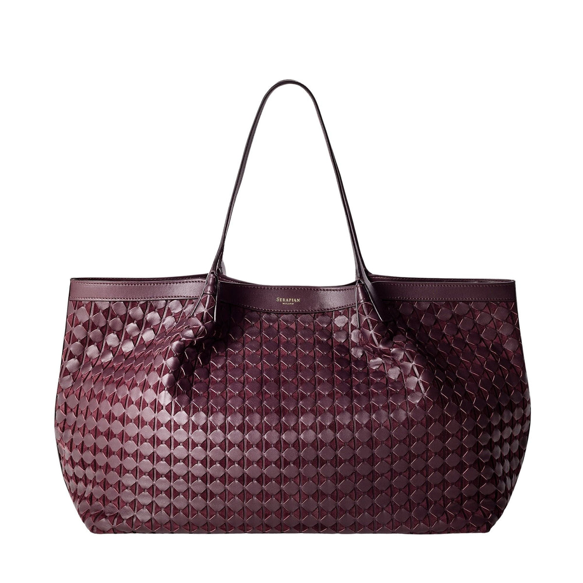 Mosaico Secret Leather Bag - Dark Plum
