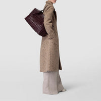 Mosaico Secret Leather Bag - Dark Plum