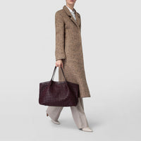 Mosaico Secret Leather Bag - Dark Plum