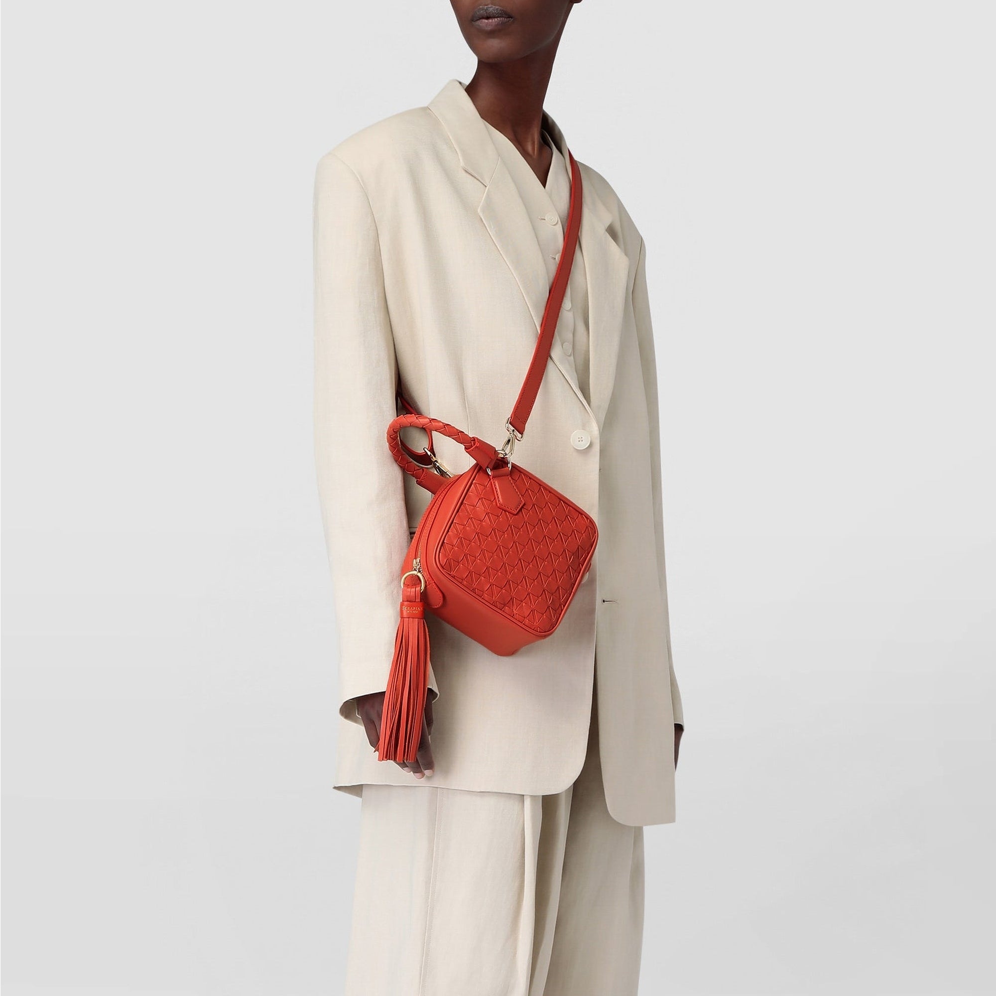 Sac à main Petra en cuir Mosaico - Corail