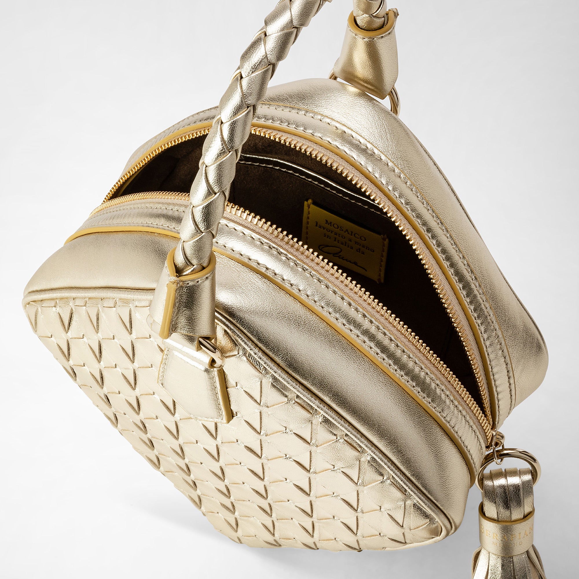 Sac à main Petra en cuir Mosaico - Gold