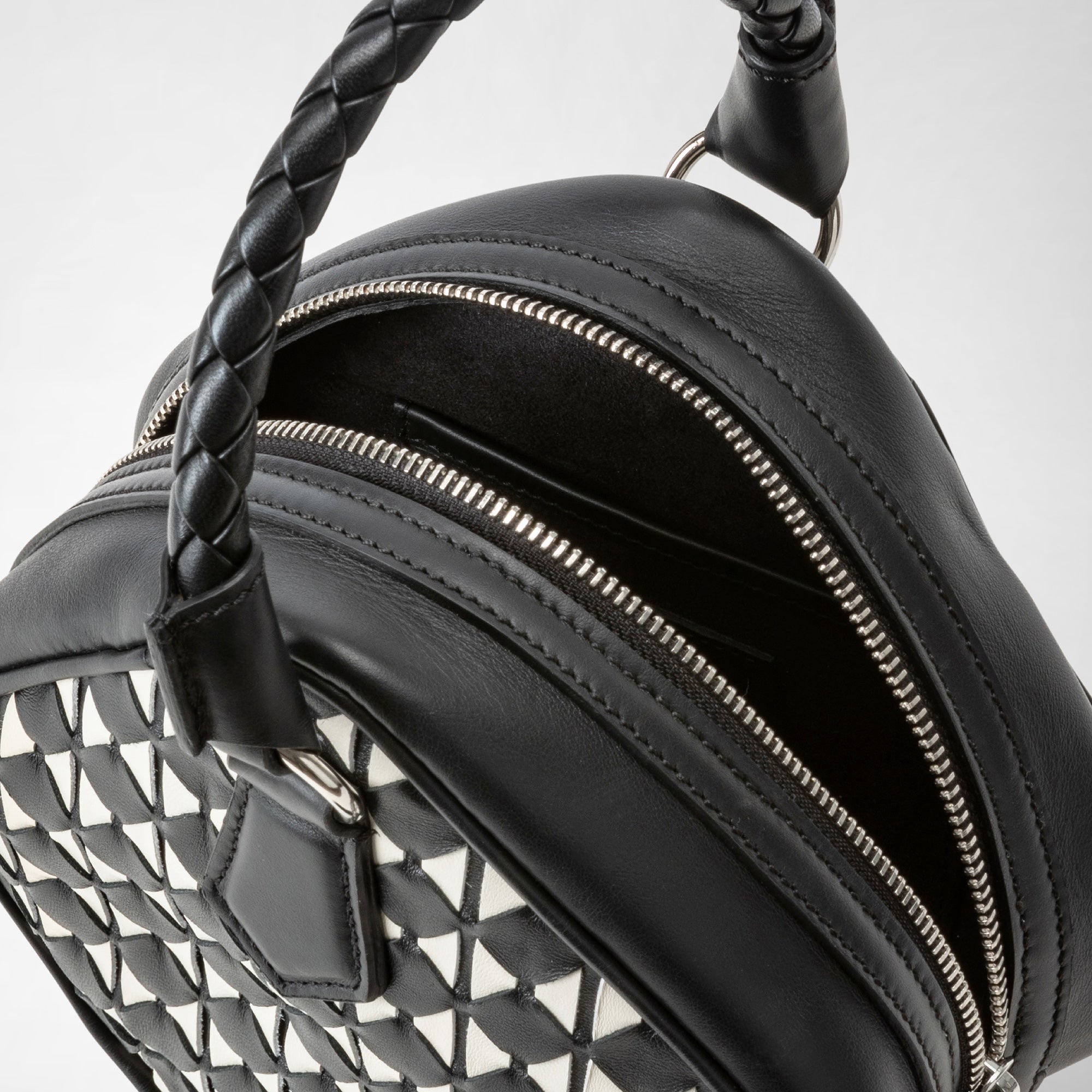 Sac à main Petra en cuir Mosaico - Black & Off White