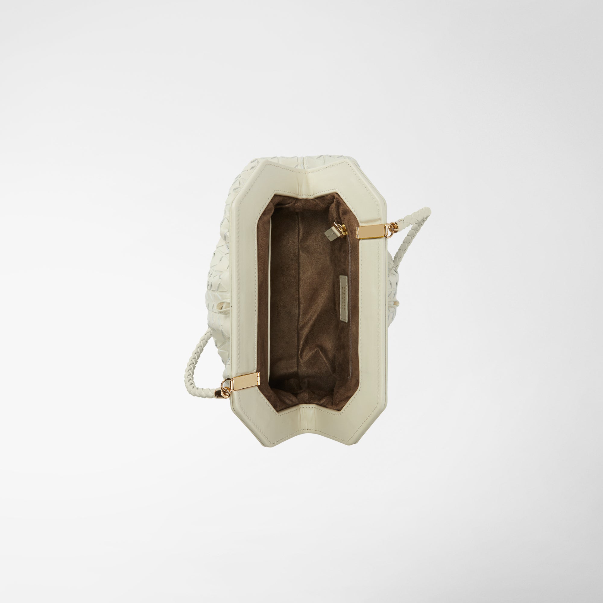 Secret Mosaico leather clutch bag - White