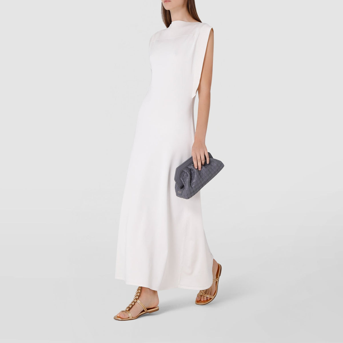 Secret Mosaico leather clutch bag - Shadow