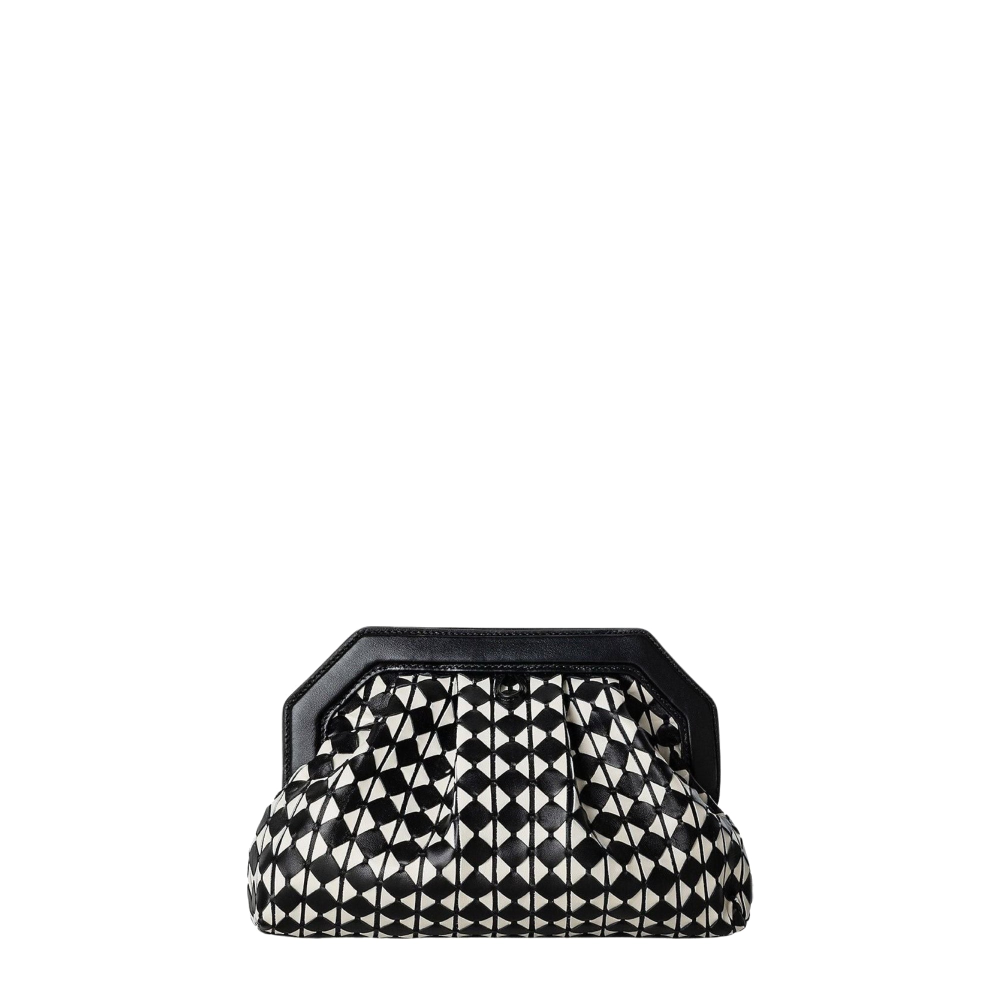 Pochette Secret en cuir Mosaico - Black & White