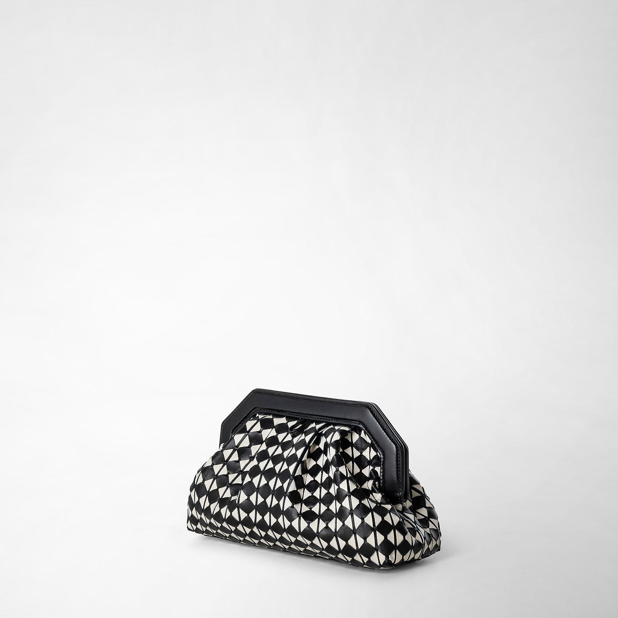 Pochette Secret en cuir Mosaico - Black & White