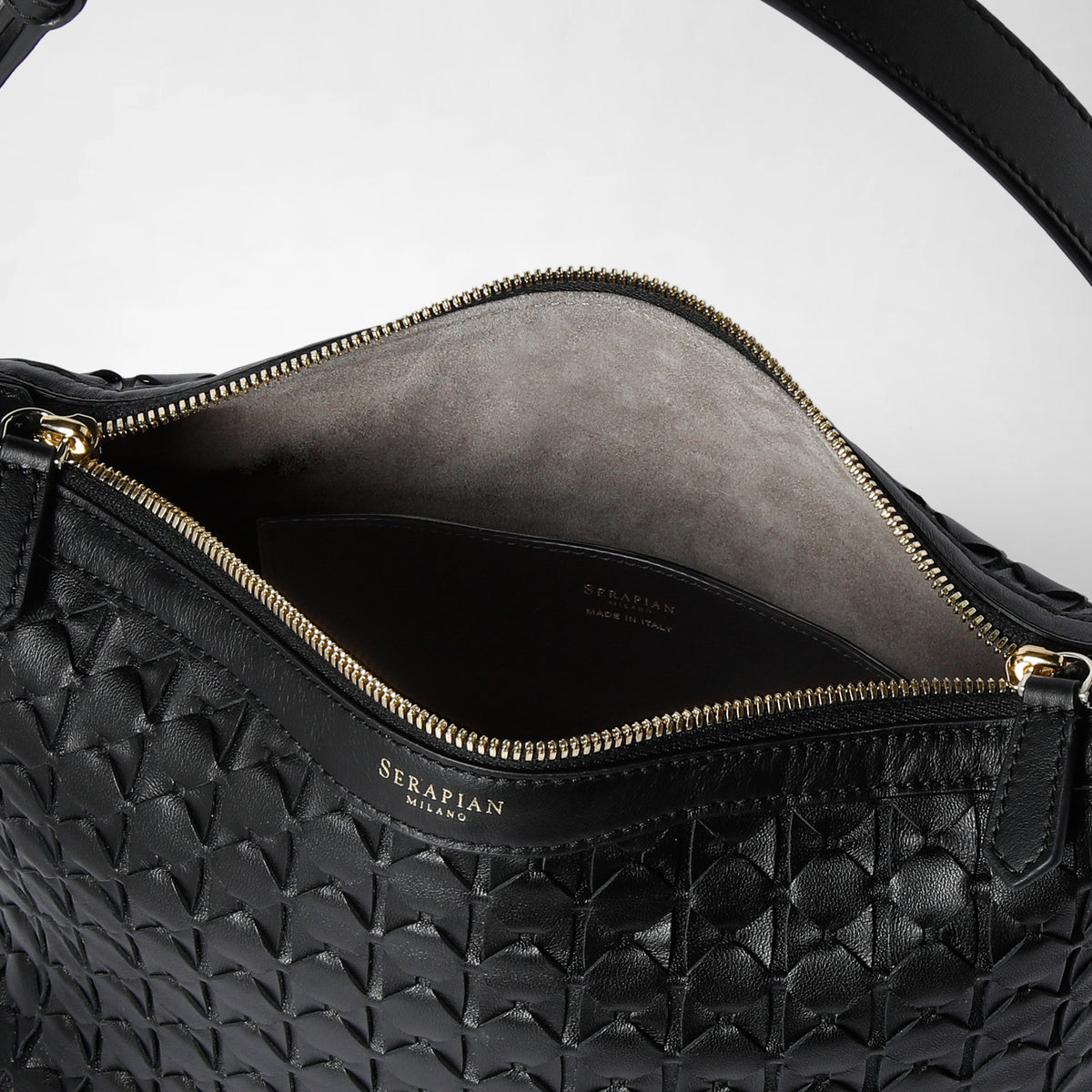 Small Ani shoulder bag Mosaico Black - Black