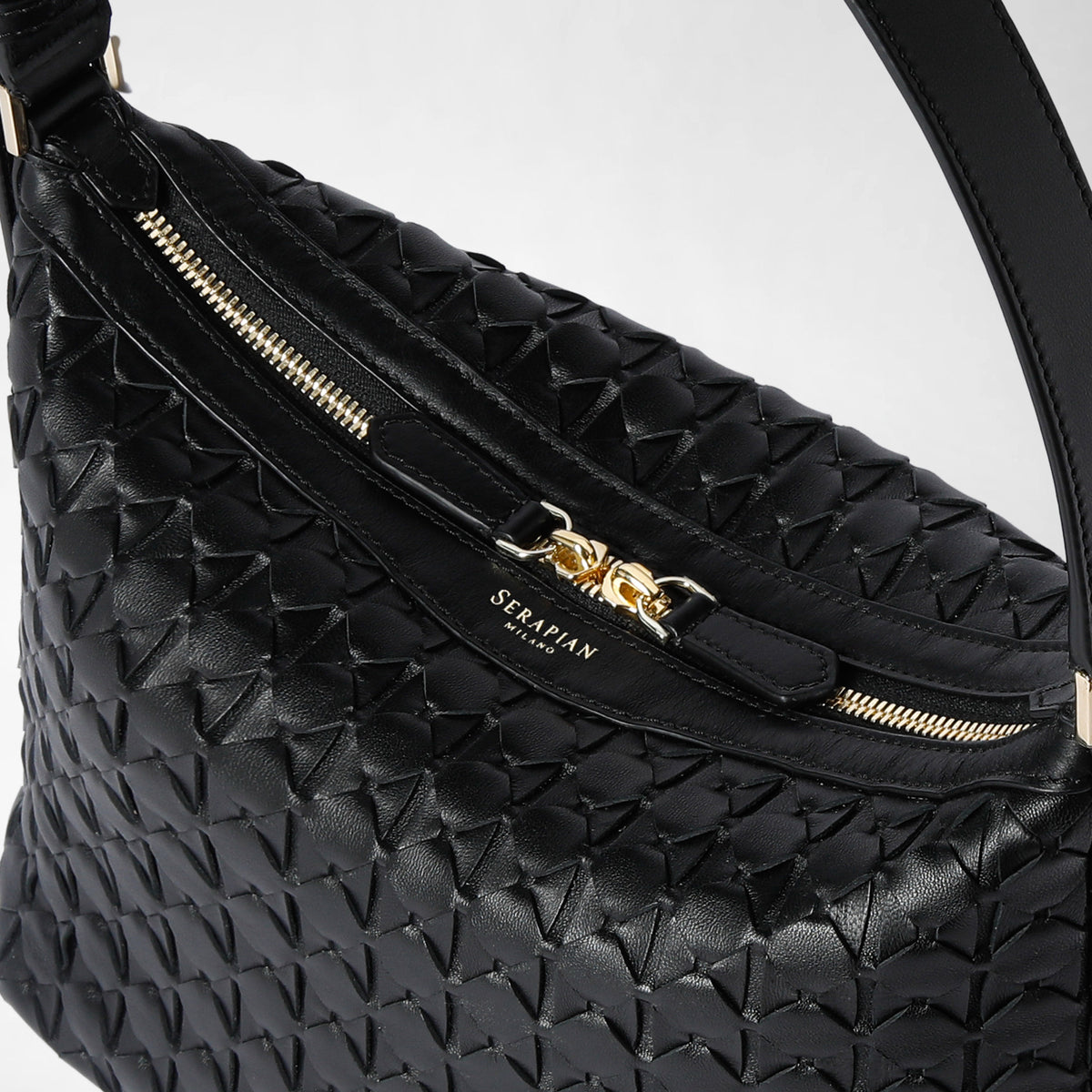 Small Ani shoulder bag Mosaico Black - Black