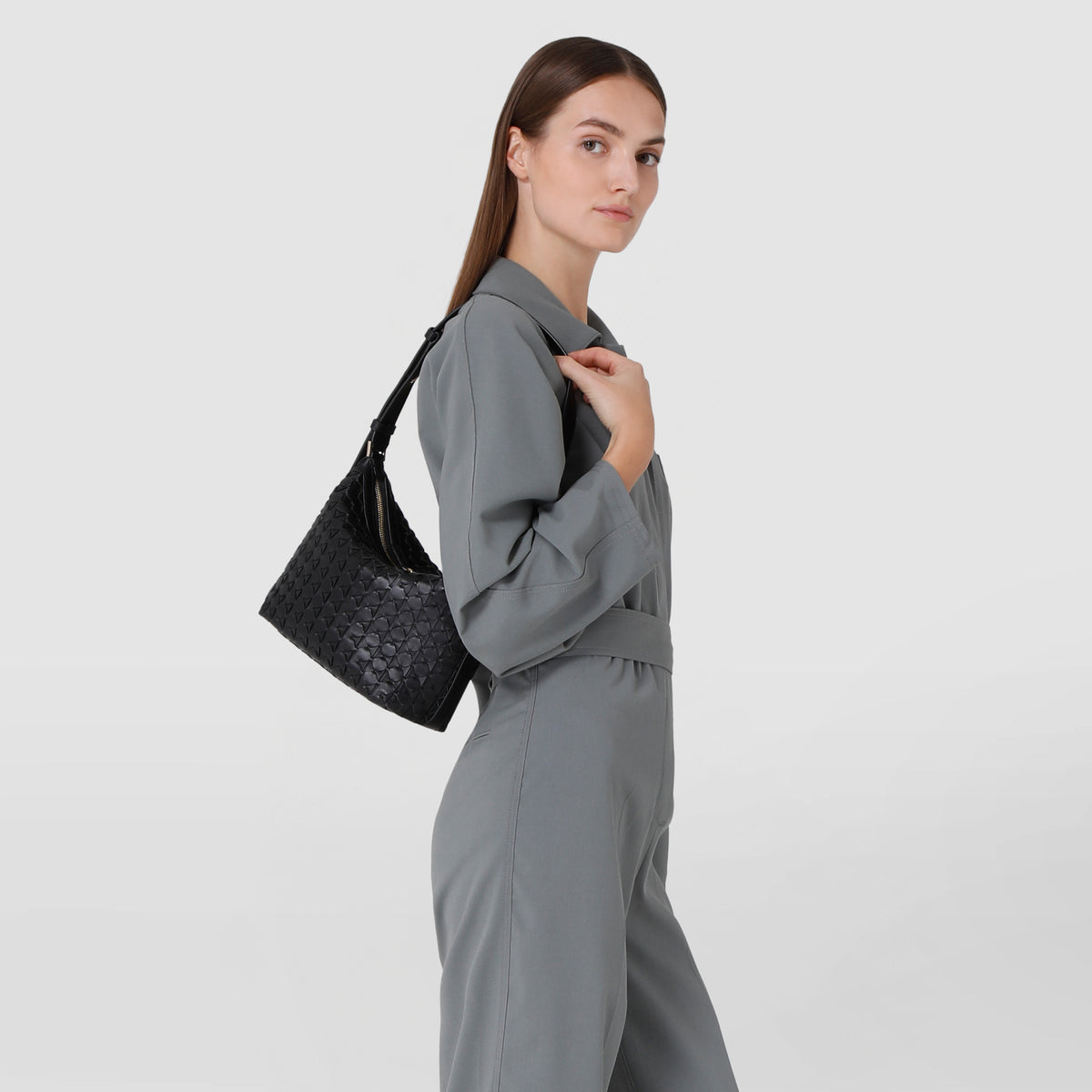 Small Ani shoulder bag Mosaico Black - Black