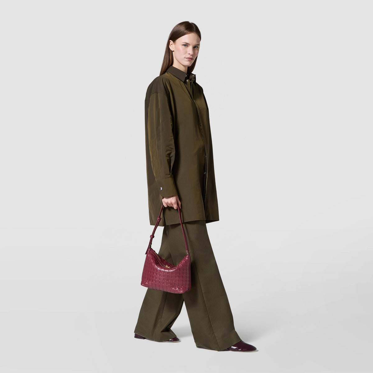 Small Ani shoulder bag Mosaico Rosewood - Rosewood