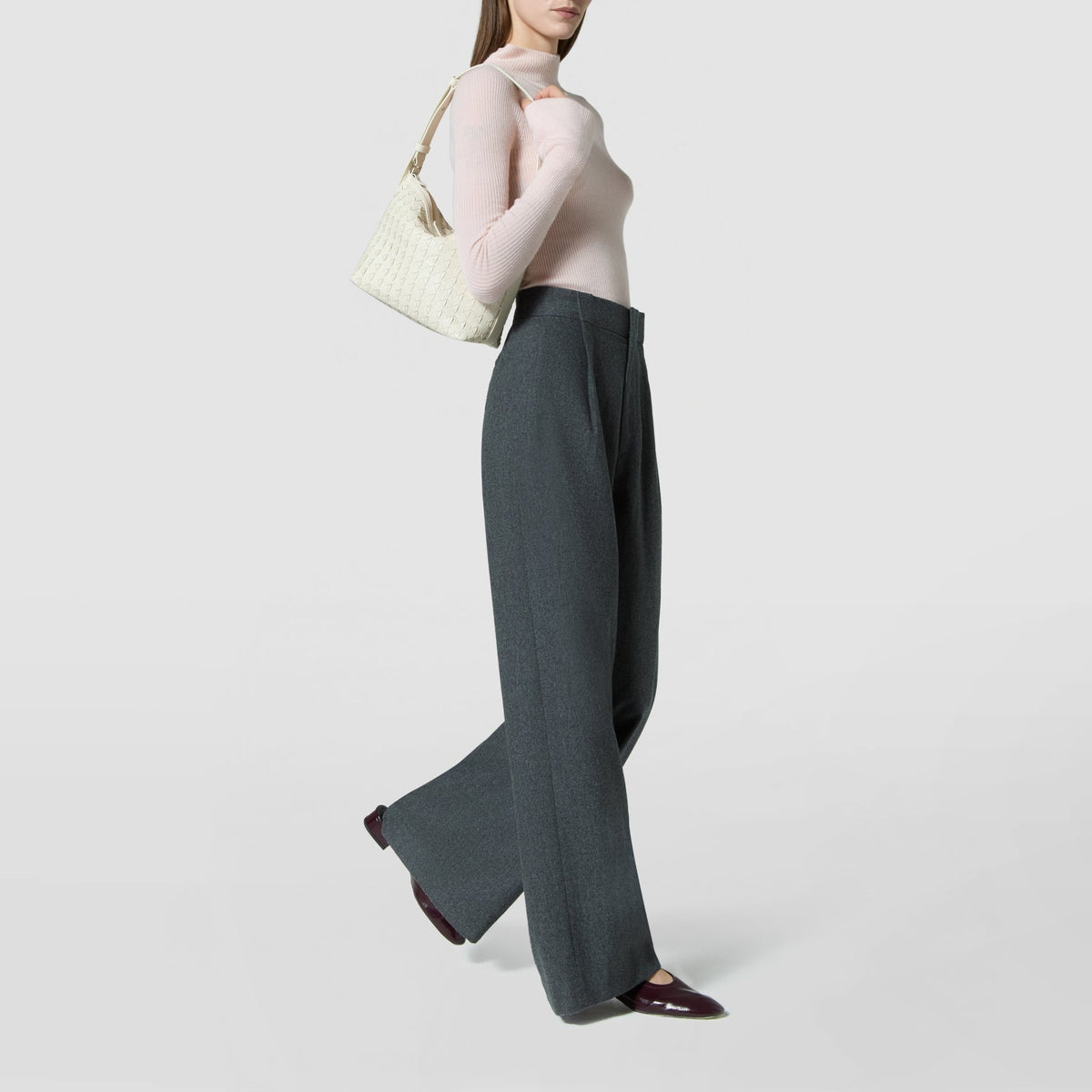 Anì Mosaico small leather shoulder bag - Off-White
