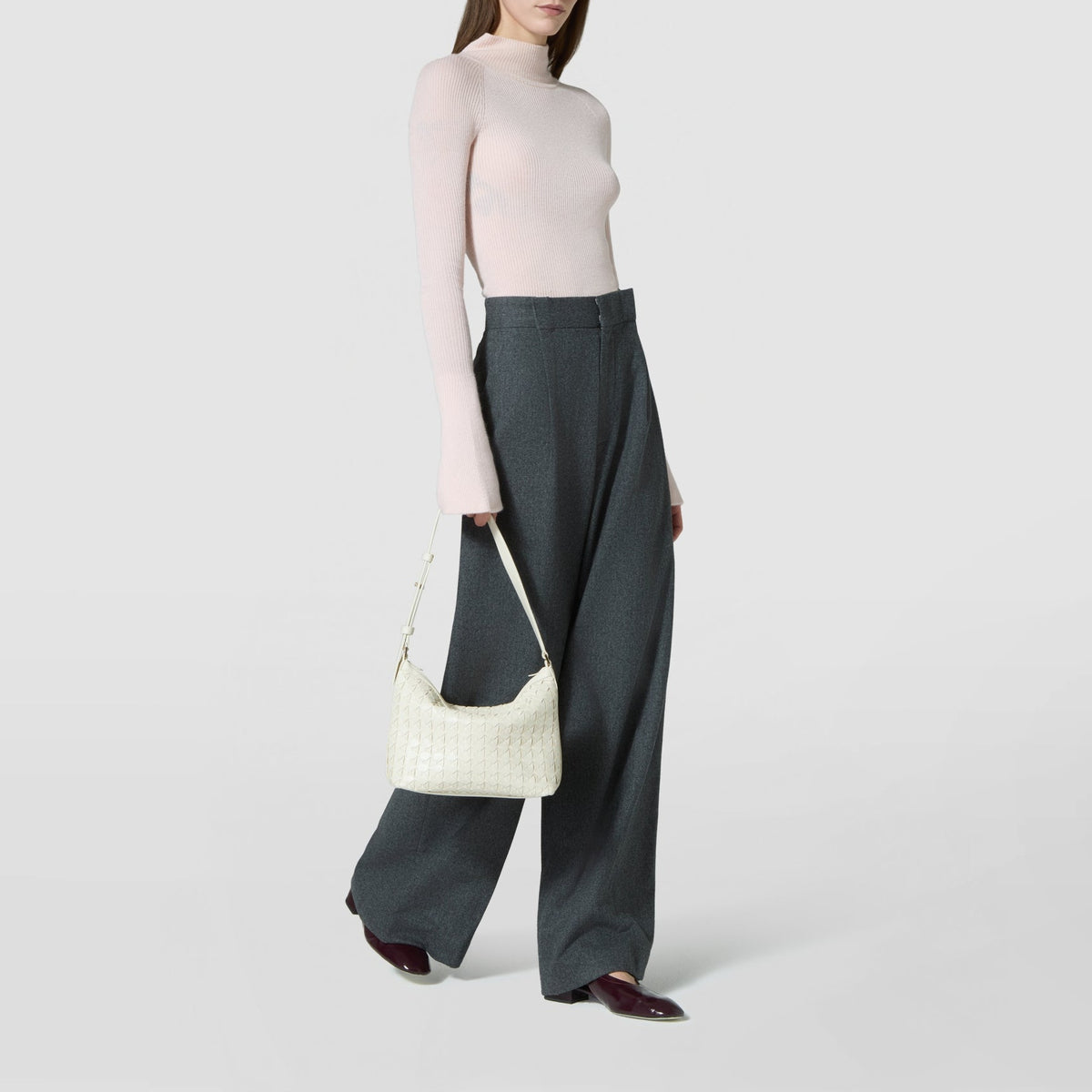Anì Mosaico small leather shoulder bag - Off-White