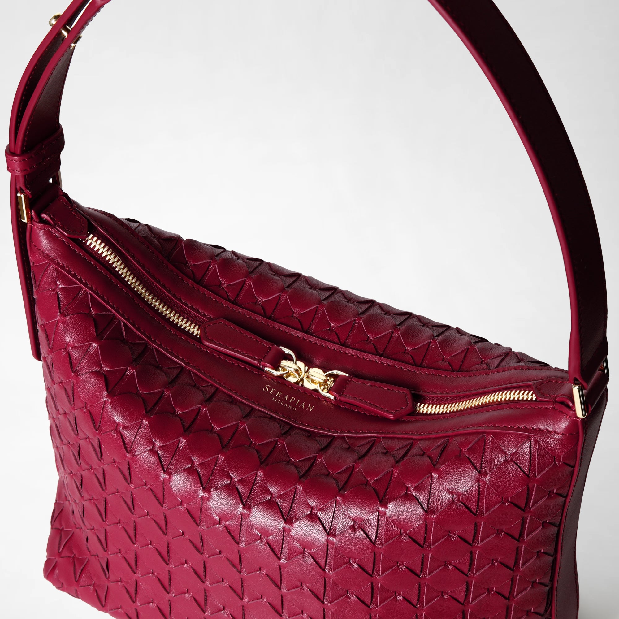 Petit sac à bandoulière Anì en cuir Mosaico - Lipstick