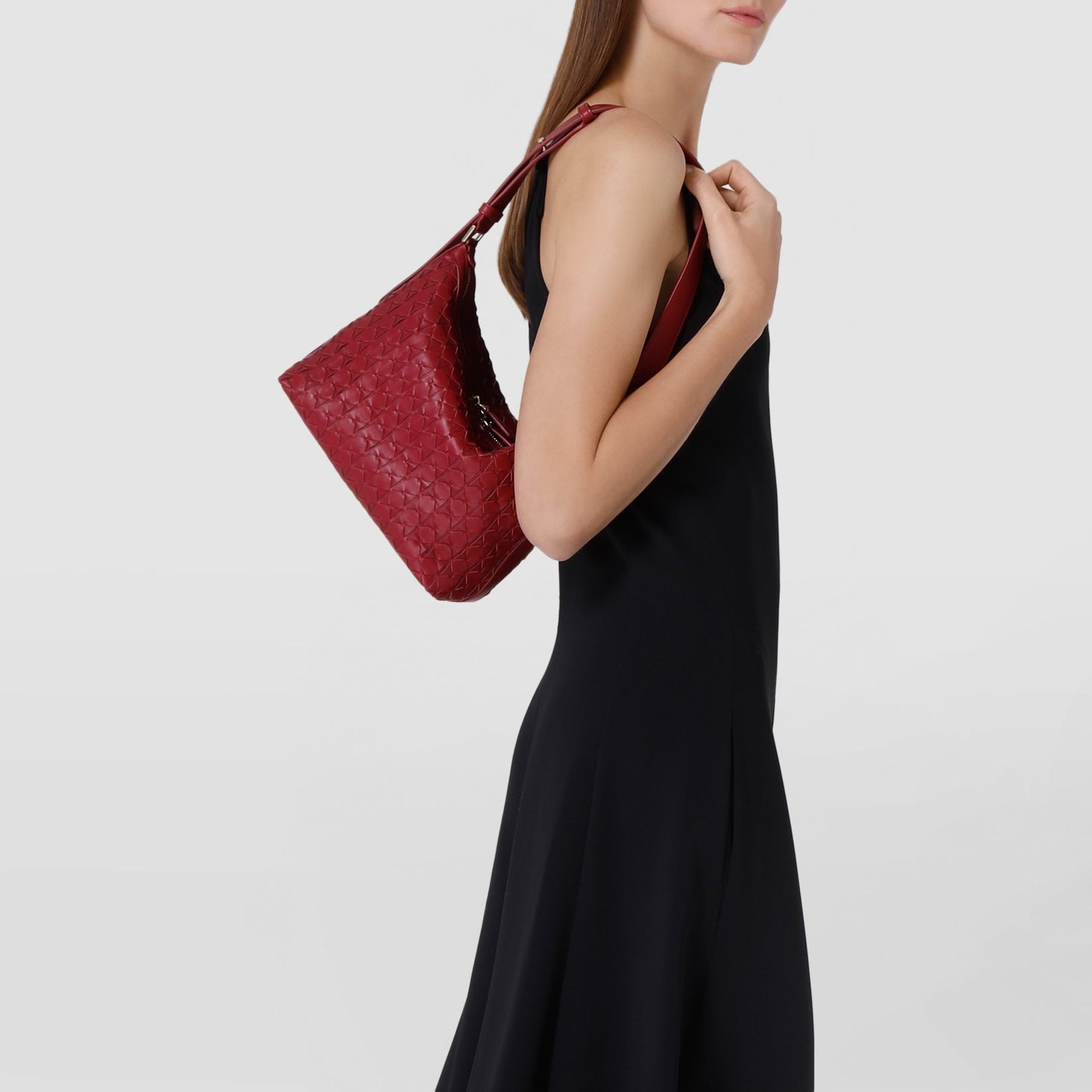 Petit sac à bandoulière Anì en cuir Mosaico - Lipstick