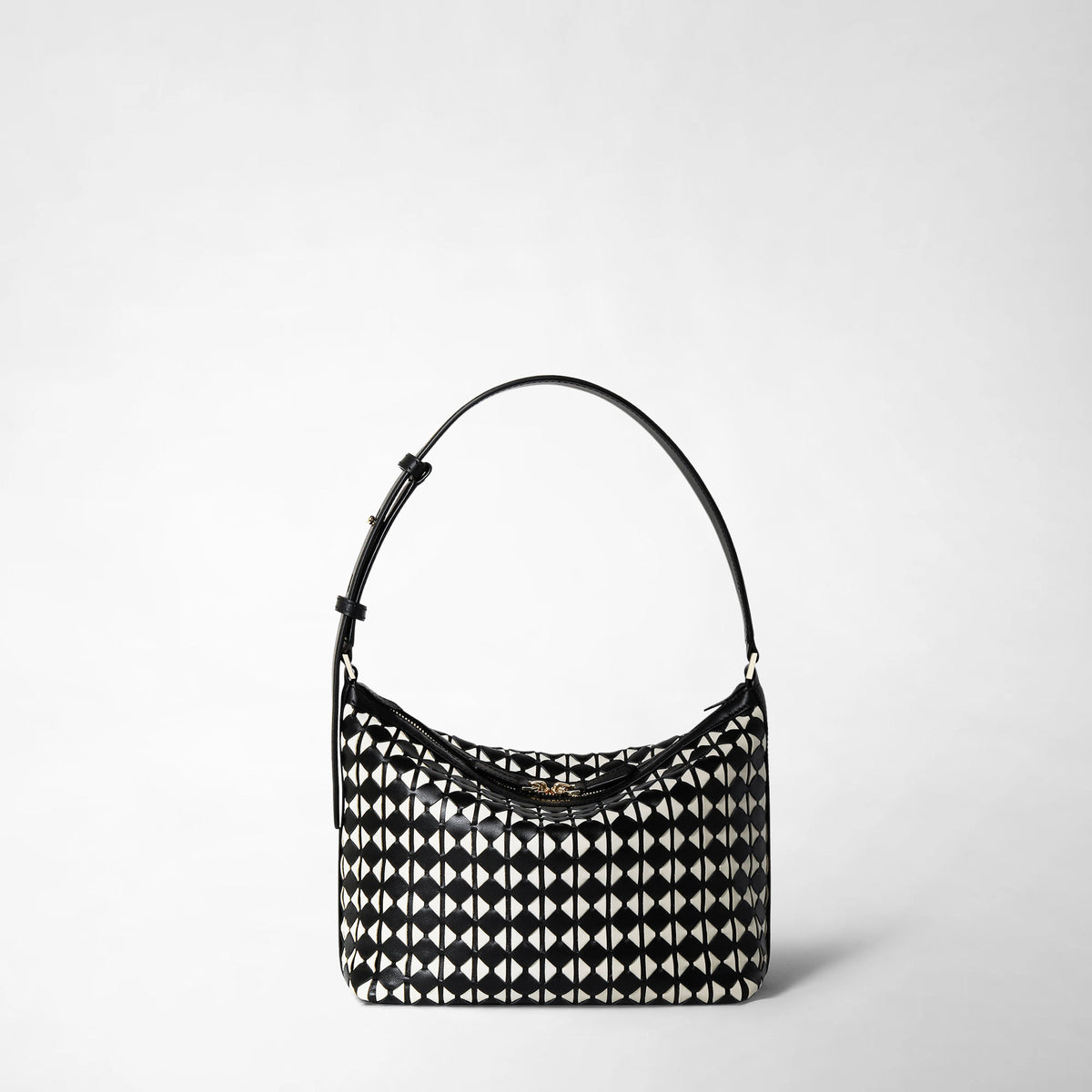 Small Ani shoulder bag Mosaico Black/Off White - Black & Off White