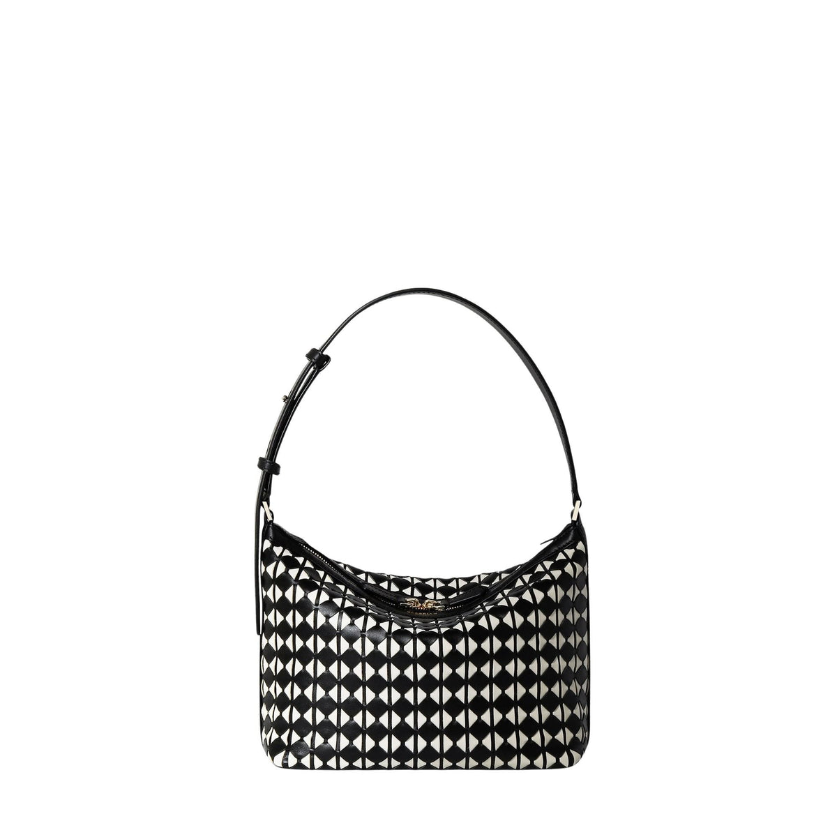 Anì Mosaico small leather shoulder bag - Black & Off-White