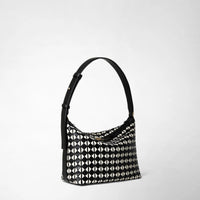 Small Ani shoulder bag Mosaico Black/Off White - Black & Off White