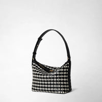 Small Ani shoulder bag Mosaico Black/Off White - Black & Off White