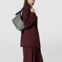 Anì Mosaico small leather shoulder bag - Black & Off-White
