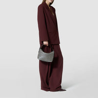 Anì Mosaico small leather shoulder bag - Black & Off-White