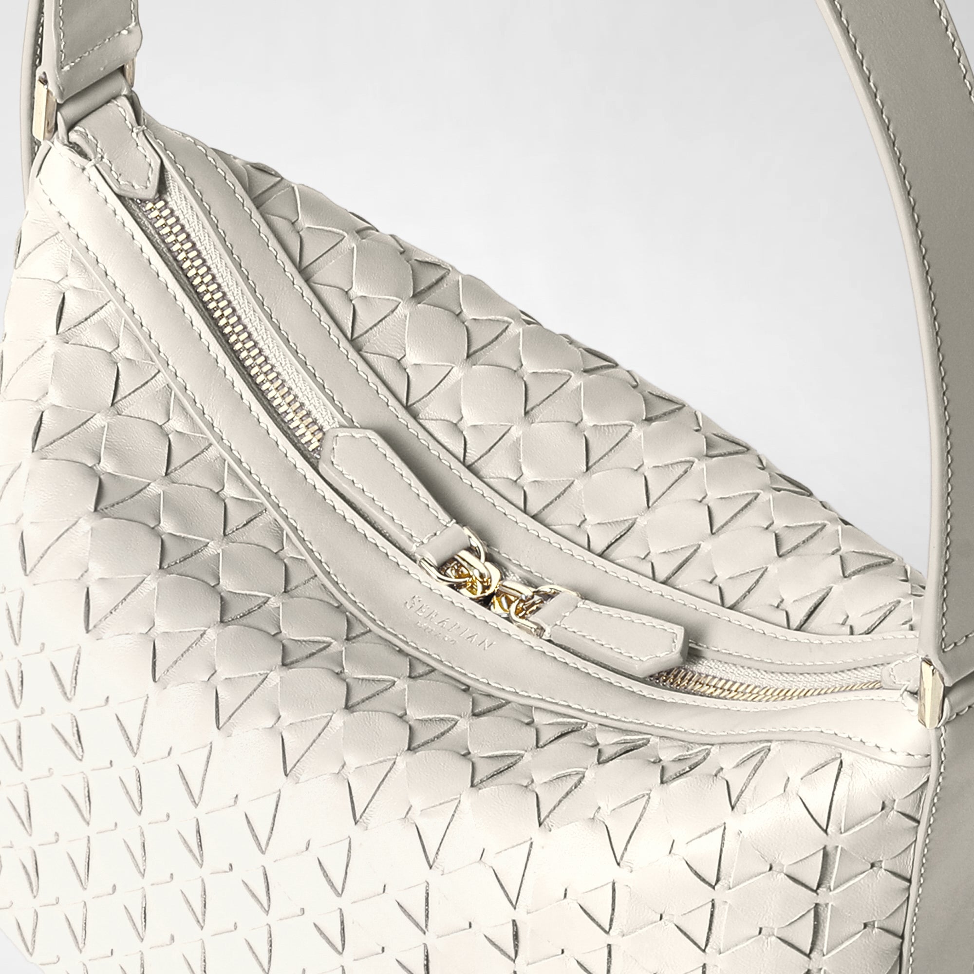 Sac à bandoulière Anì en cuir Mosaico - Off White