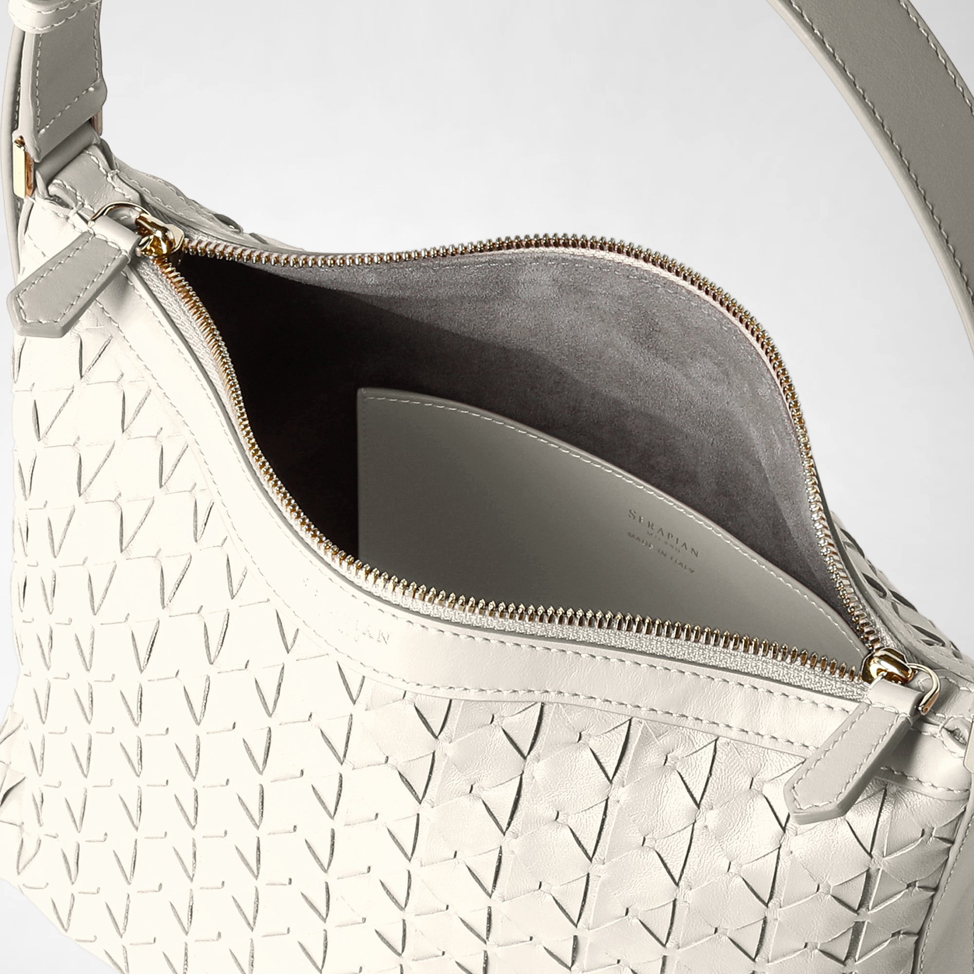 Sac à bandoulière Anì en cuir Mosaico - Off White