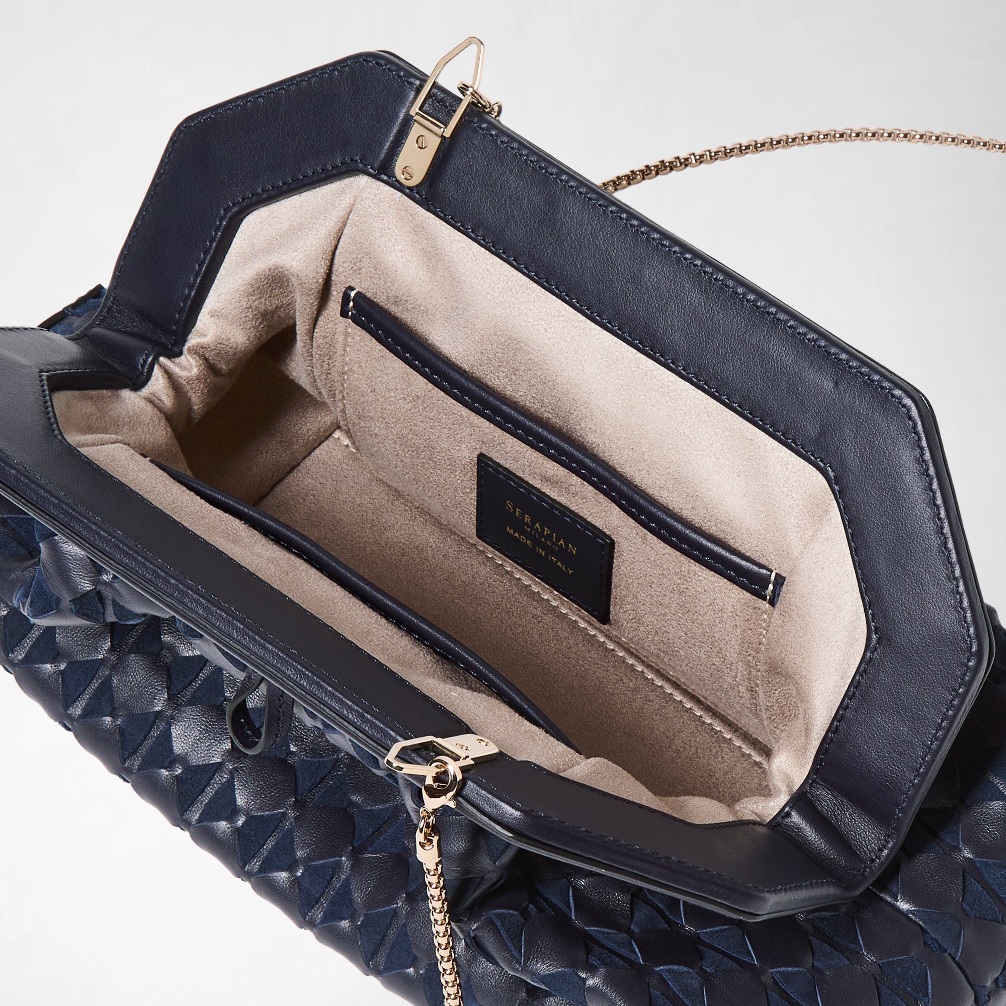 Pochette Secret en cuir Mosaico - Blue
