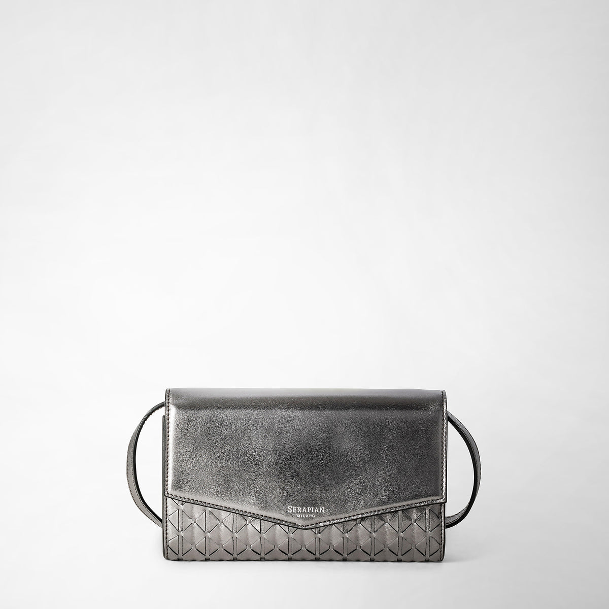 Pochette w/mirror Mosaico Ruthenium - Ruthenium
