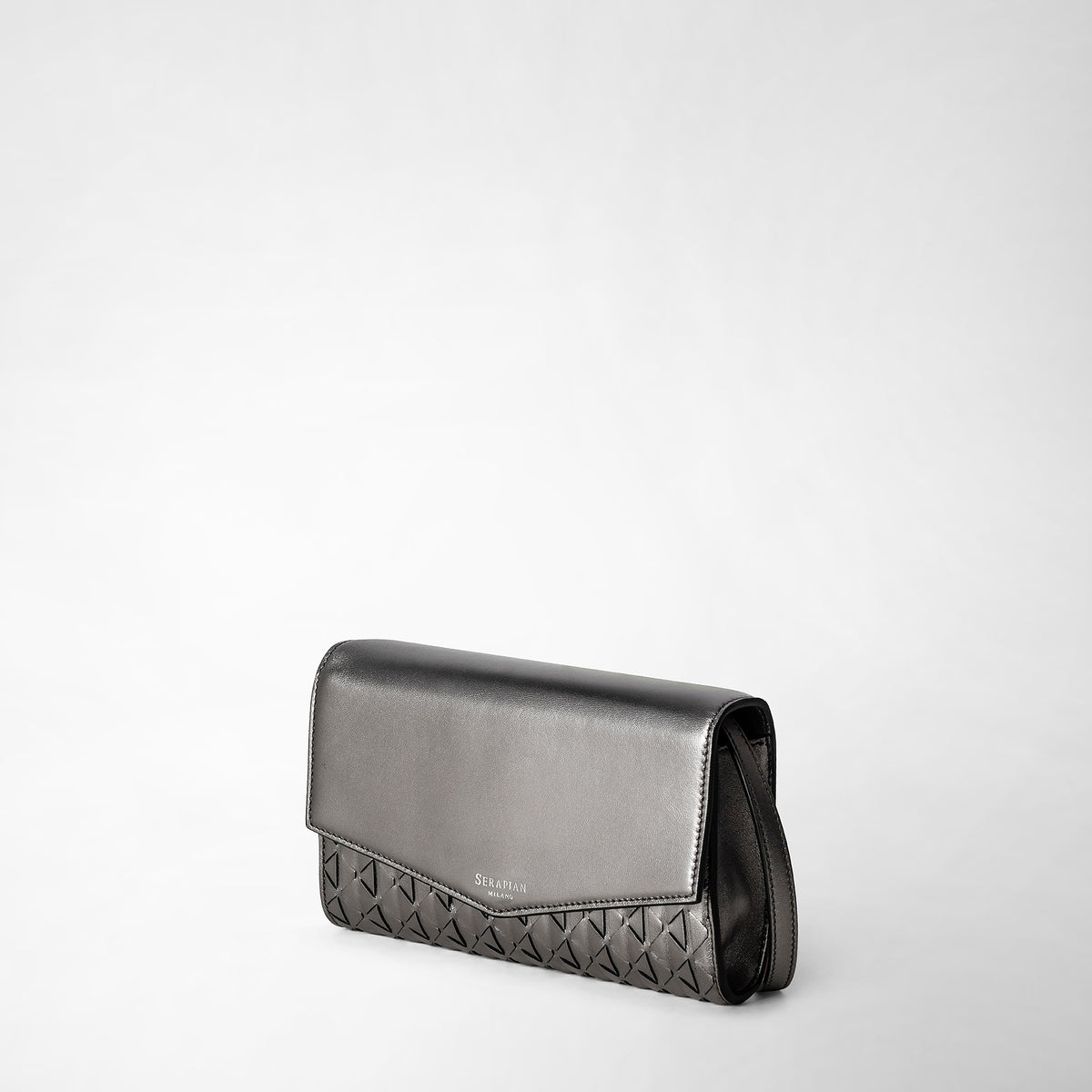 Pochette w/mirror Mosaico Ruthenium - Ruthenium