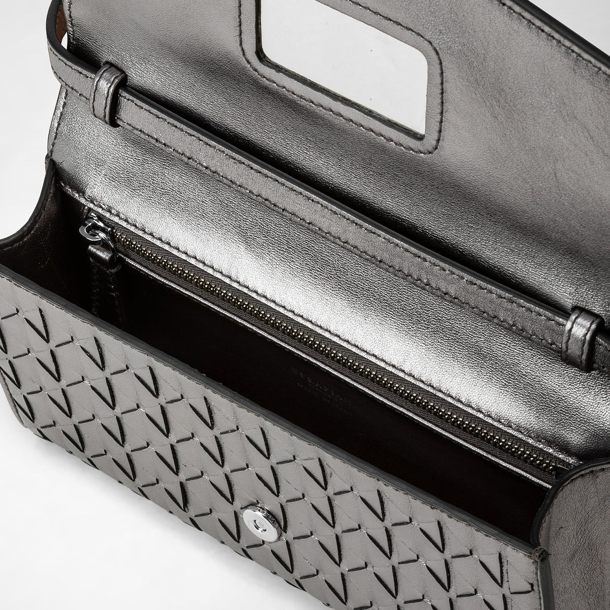 Pochette w/mirror Mosaico Ruthenium - Ruthenium