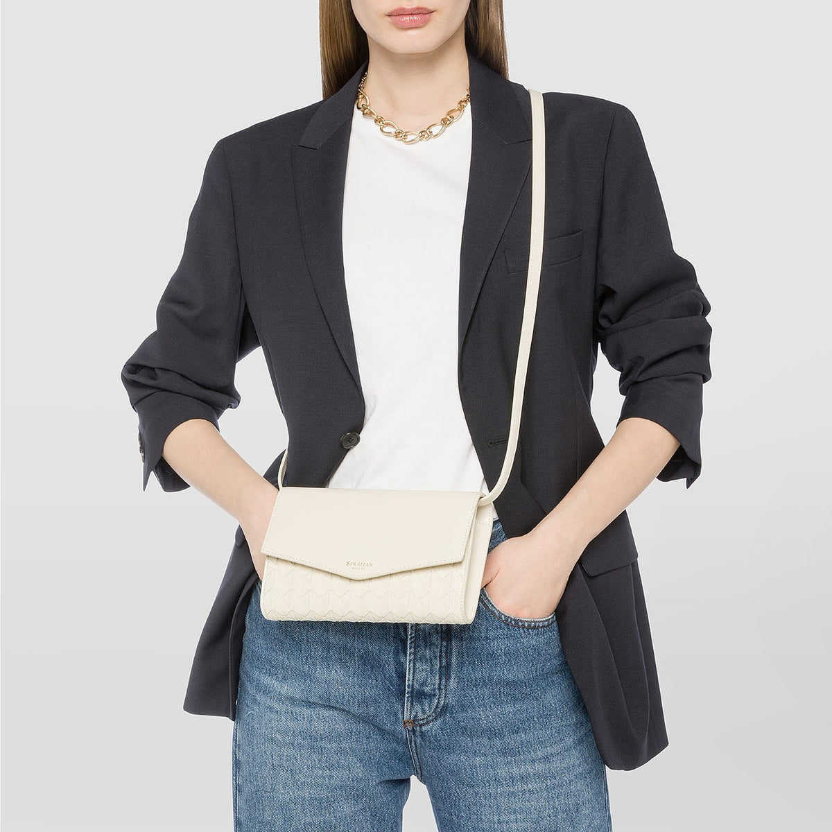 Pochette w/mirror Mosaico Off White - Off White