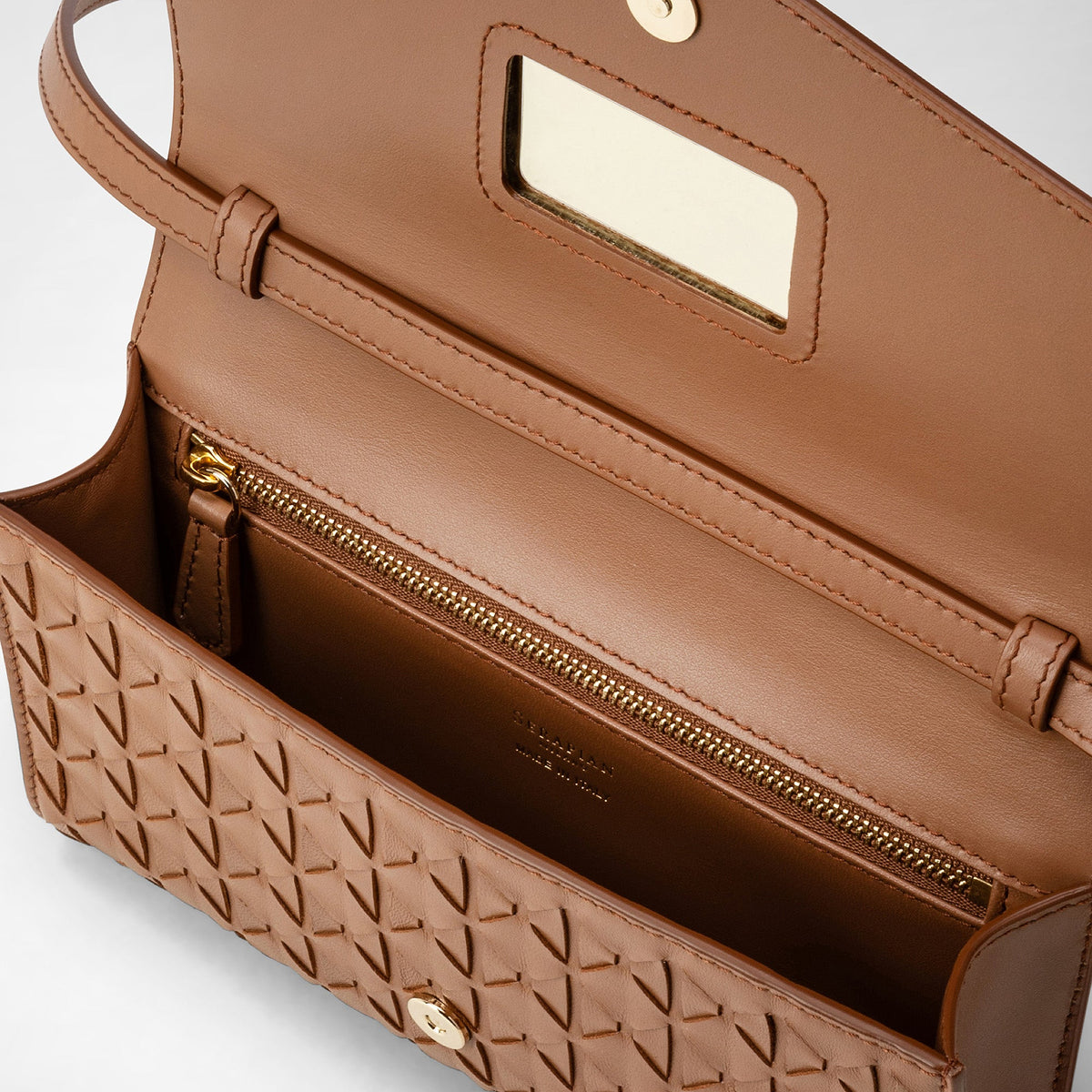 Pochette w/mirror Mosaico Tan - Tan