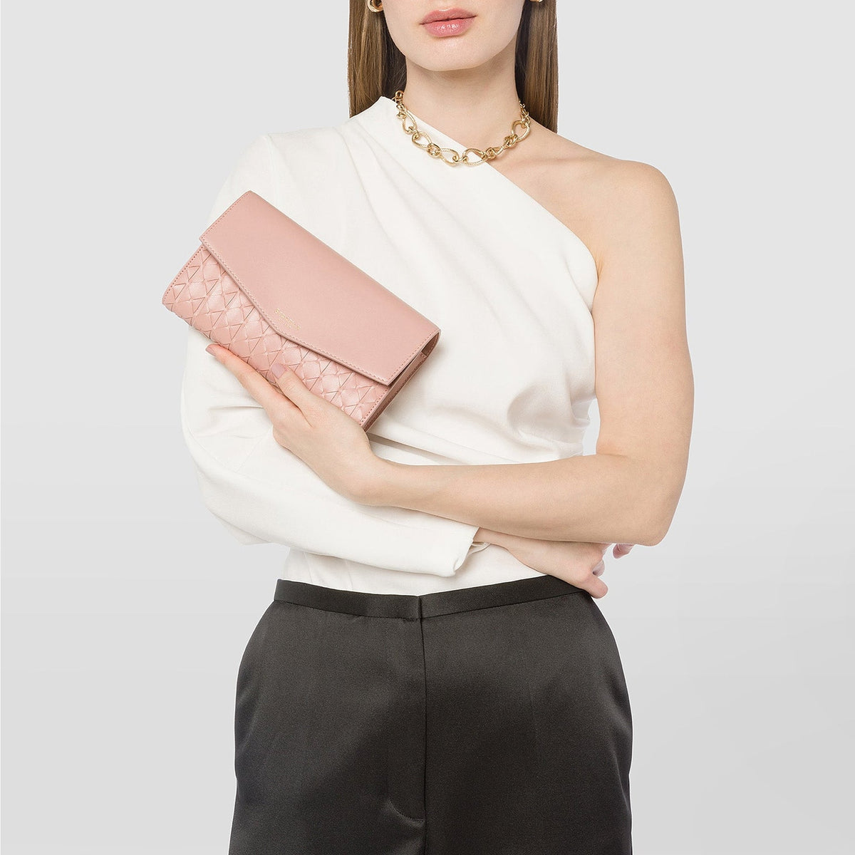 Pochette w/mirror Mosaico Blush - Blush