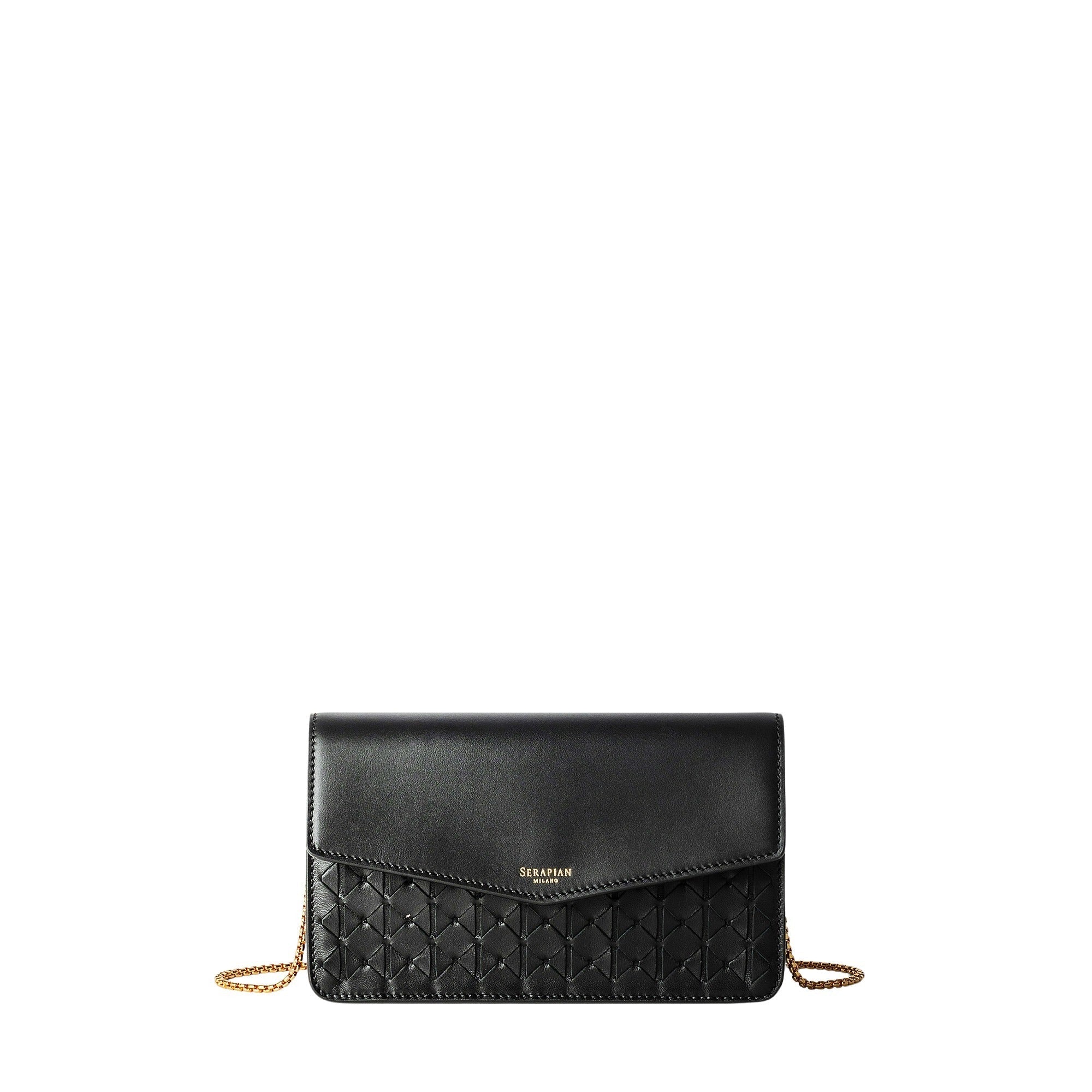 Pochette avec chaîne en cuir Mosaico - Black