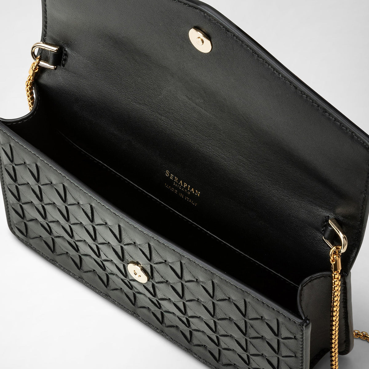 Pochette w/chain Mosaico Black - Black