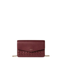 Mosaico leather chain clutch bag - Rosewood