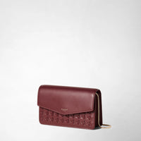 Mosaico leather chain clutch bag - Rosewood