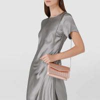 Mosaico leather clutch bag with chain - Lipstick