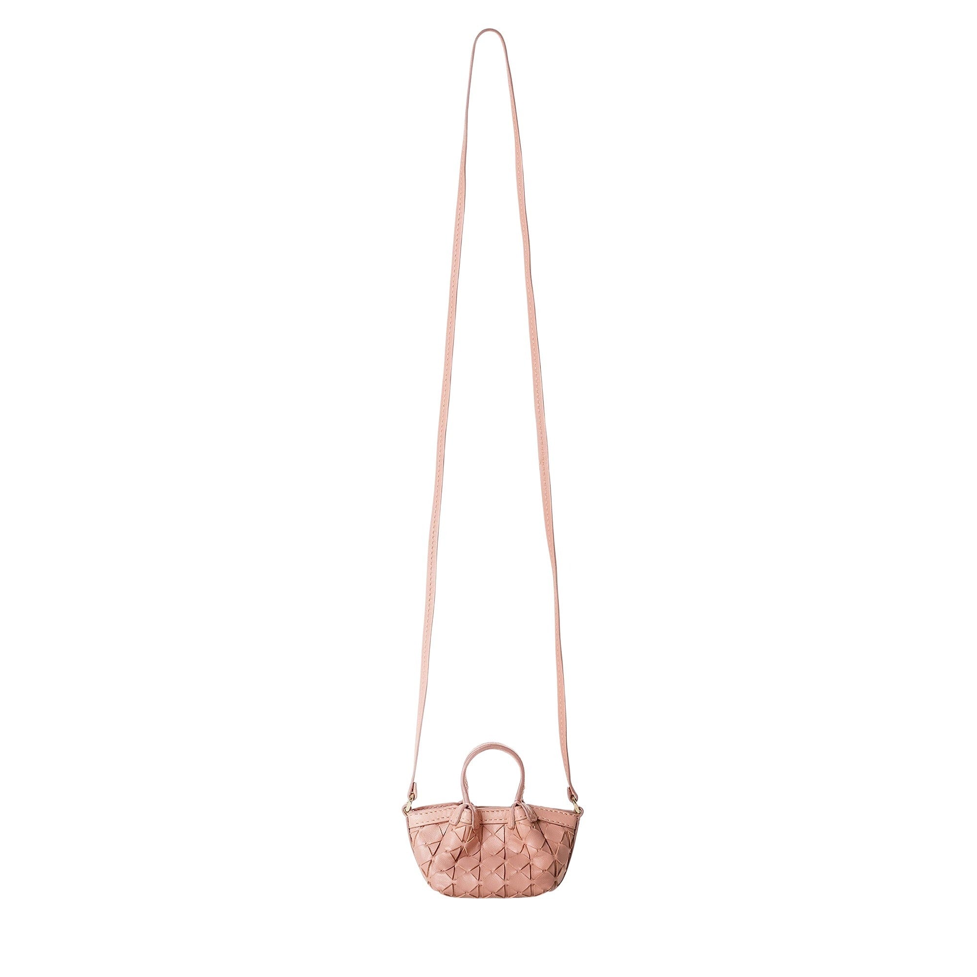 nano Secret bag in Mosaico leather - Blush