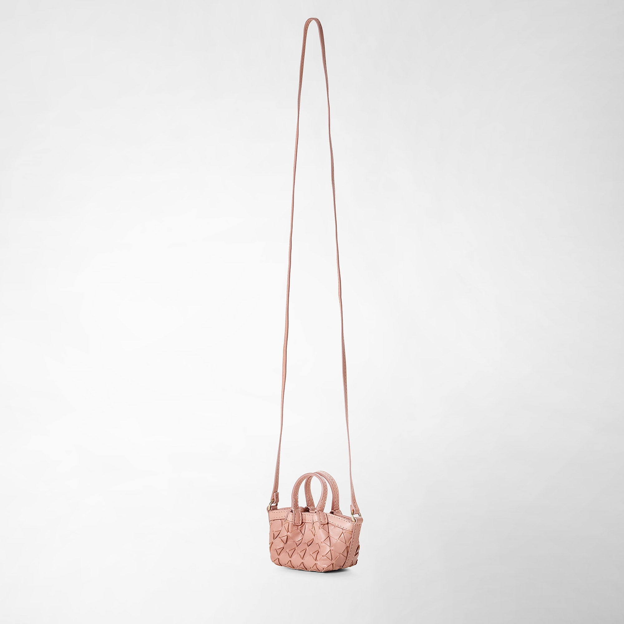 nano Secret bag in Mosaico leather - Blush
