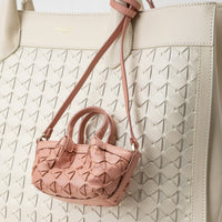nano Secret bag in Mosaico leather - Blush
